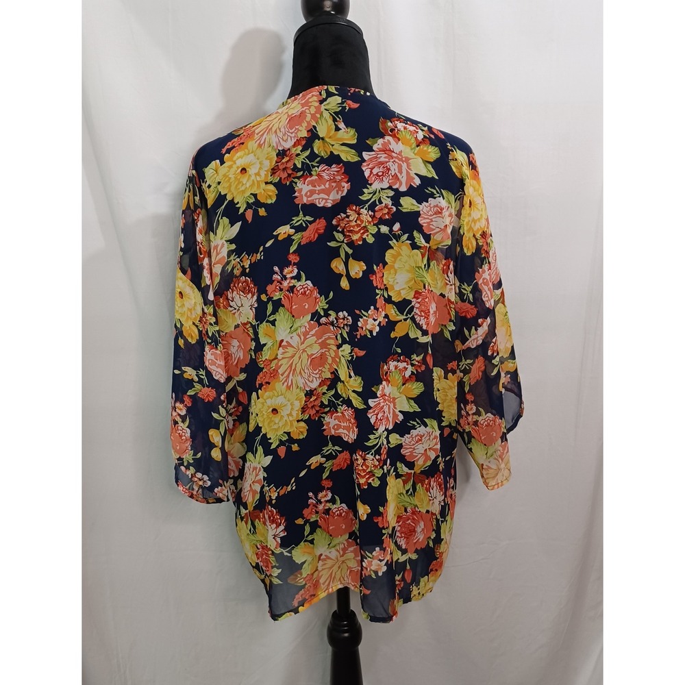 Women's S & S Clothing Floral Sheer Tropical Beach Swimsuit Coverup Size Large - Picture 2 of 10